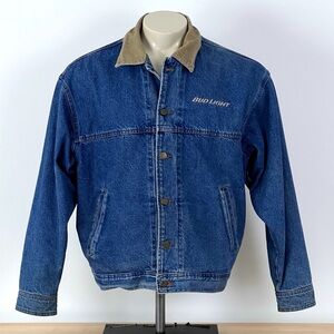 Vintage Blanket Lined Denim Sports Master SZ L Made In USA Budlight Beer Logo